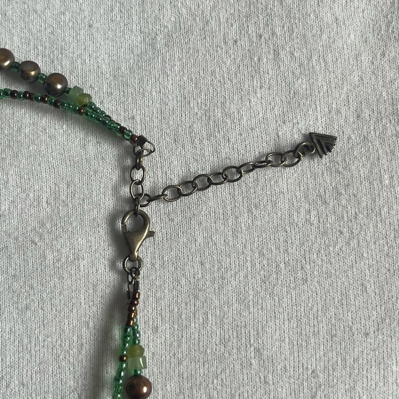 Silpada Sterling 925 Green Pearl Aventurine Jade bead 17” Necklace - Picture 2 of 3